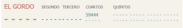 EL 59.444 EL PRIMERO DE LOS DOS CUARTOS DE LA LOTERIA DE NAVIDAD MUY REPARTIDO EL 59.444 EL PRIMERO DE LOS DOS CUARTOS DE LA LOTERIA DE NAVIDAD MUY REPARTIDO