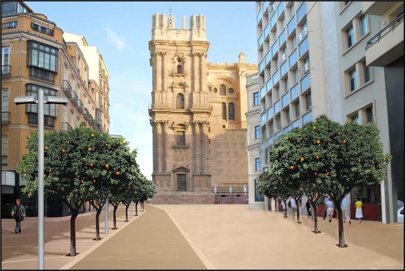 LAS OBRAS DE RENOVACIÓN URBANA DEL ENTORNO DE LA CATEDRAL DE MÁLAGA ENCARAN SU ETAPA FINAL