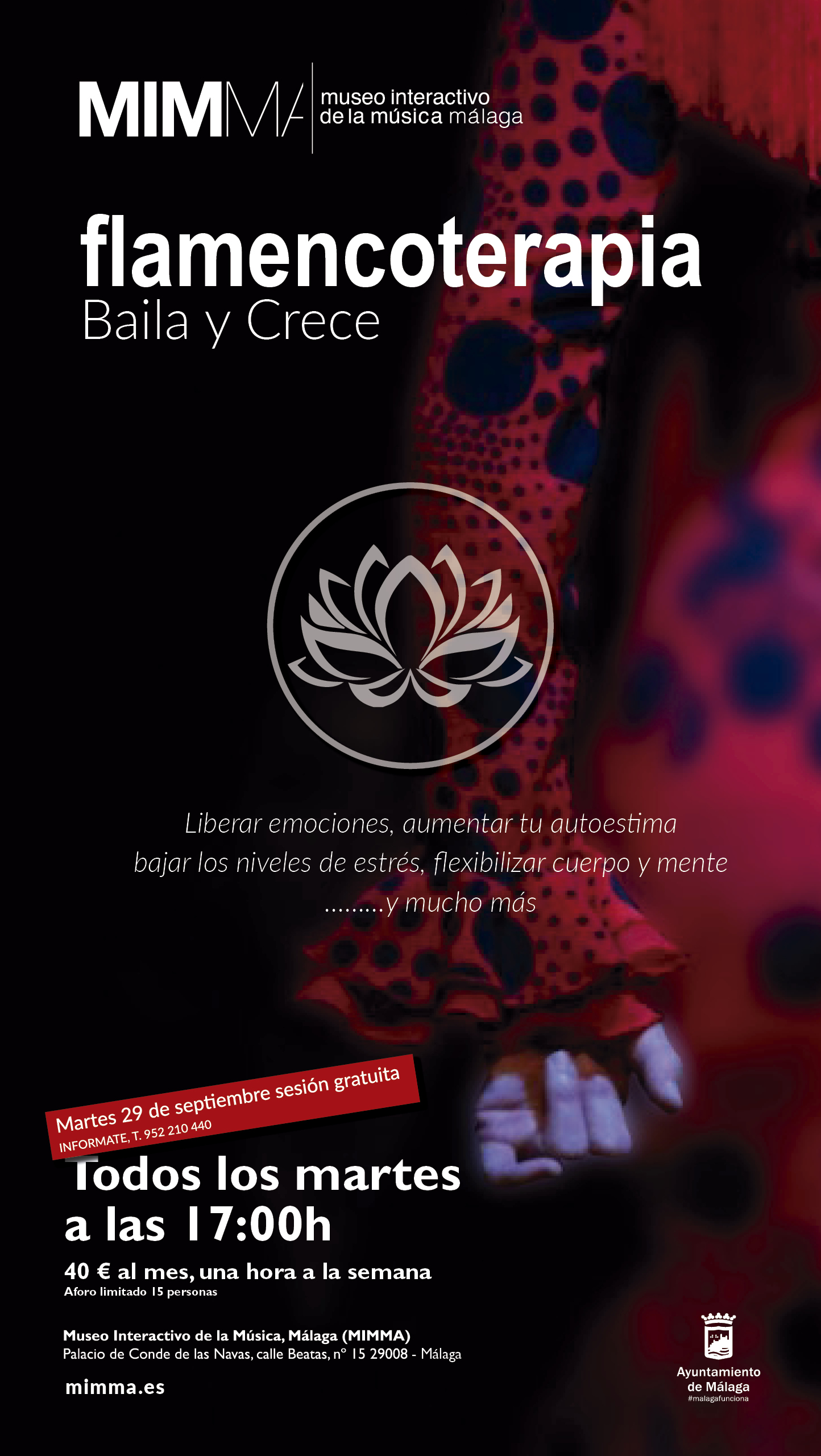CURSO DE FLAMENCOTERAPIA EN EL MIMMA MÁLAGA CADA MARTES A LAS 17:00H