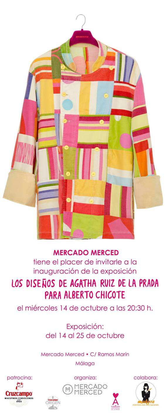 Los Diseños de Agatha Ruiz de la Prada para Alberto Chicote en una exposición en Málaga del 15 al 25 de octubre