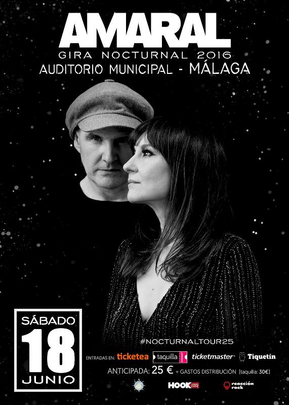 Amaral llega a Málaga en concierto el próximo 18 de Junio
