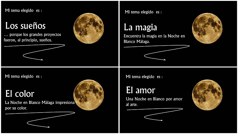 El amor, el color, los sueños y la magia que eliges tú para la Noche en Blanco de Málaga?