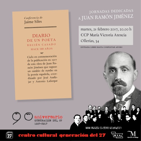 Jaime Siles, protagonista de la cuarta cita homenaje a Juan Ramón Jiménez que organiza el 27 de la Diputación de Málaga