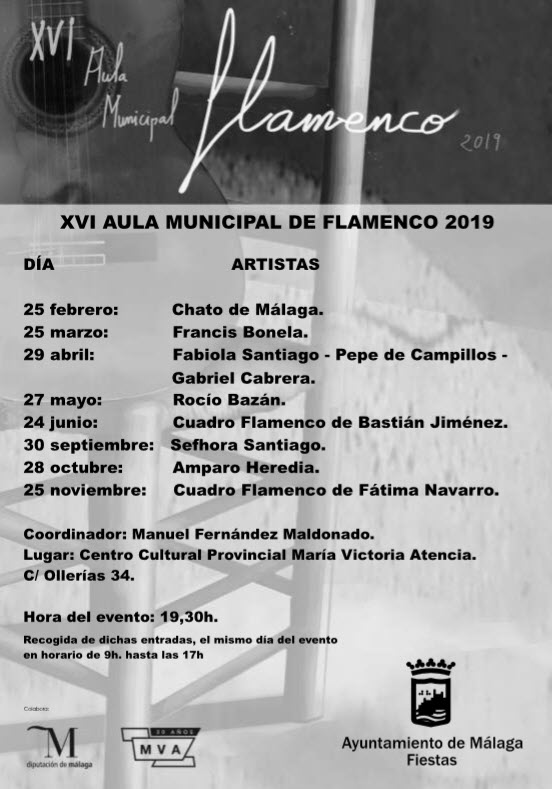 LA ACTUACIÓN DE CHATO DE MÁLAGA ABRE HOY LA XVI EDICIÓN DEL AULA MUNICIPAL DE FLAMENCO LA ACTUACIÓN DE CHATO DE MÁLAGA ABRE HOY LA XVI EDICIÓN DEL AULA MUNICIPAL DE FLAMENCO