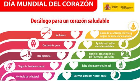 El Ministerio de Sanidad lanza un Decálogo de recomendaciones para mantener un corazón saludable
