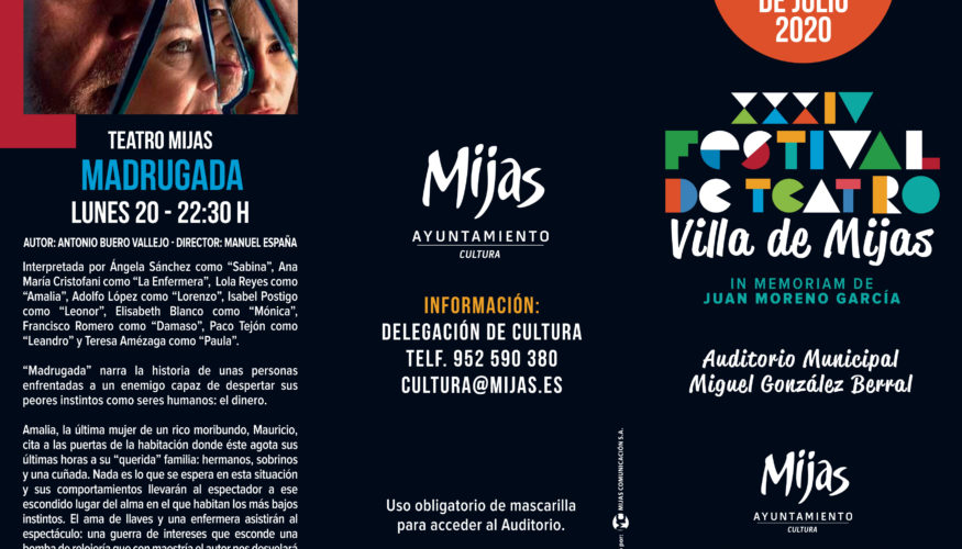 XXXIV Festival de Teatro Villa de Mijas 17-20 julio 2020 In memoriam de Juan Moreno García