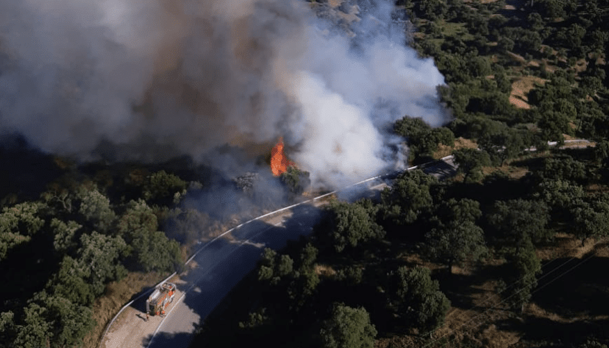 El incendio forestal en la localidad malagueña de Casares, que ha afectado a unas tres hectáreas de arbolado ha sido extinguido
