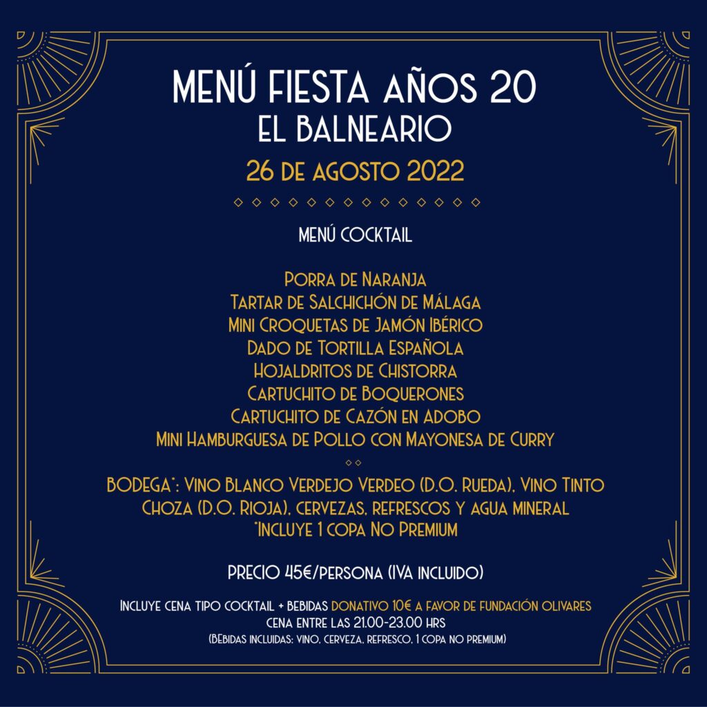 GRAN FIESTA LOCOS AÑOS 20 EN EL LUGAR MÁS EMBLEMÁTICO DE MÁLAGA NUESTRO BALNEARIO (BAÑOS DEL CARMEN)