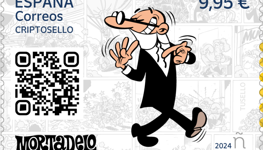 Correos presenta el primer CRIPTOSELLO de España, dedicado a Mortadelo y sus disfraces