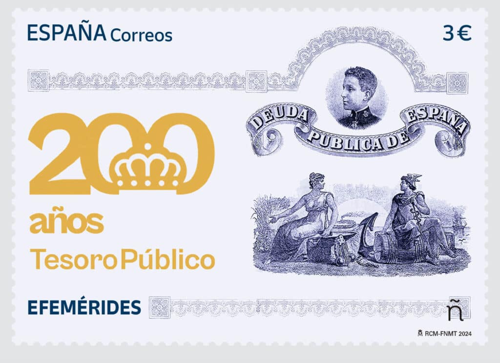 Correos presenta un sello que conmemora el bicentenario de la creación del Tesoro Público