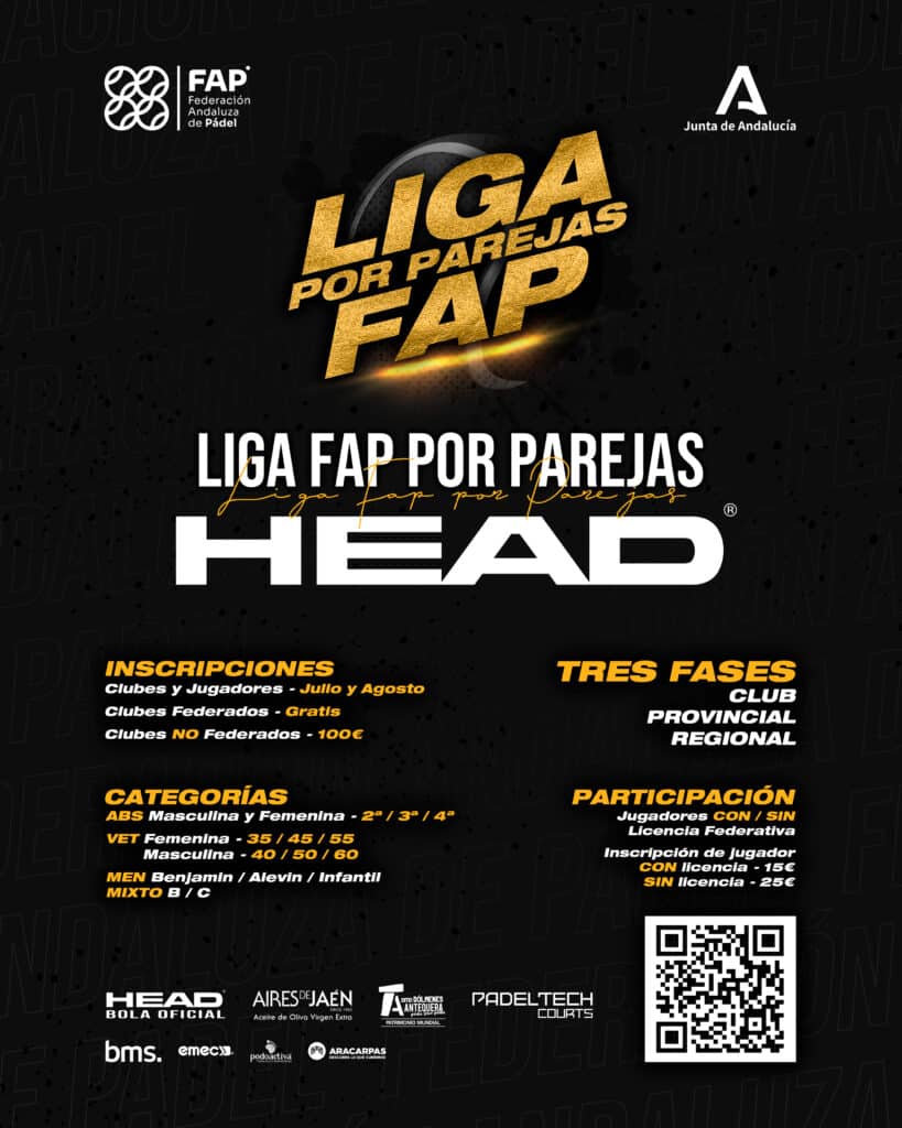 Nace la nueva Liga FAP por Parejas HEAD 2025, una competición oficial, abierta y flexible para todos los niveles
