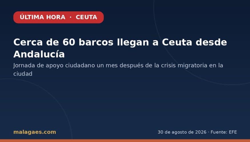 Cerca de 60 barcos llegan a Ceuta desde Andalucía en una jornada de apoyo ciudadano a la ciudad