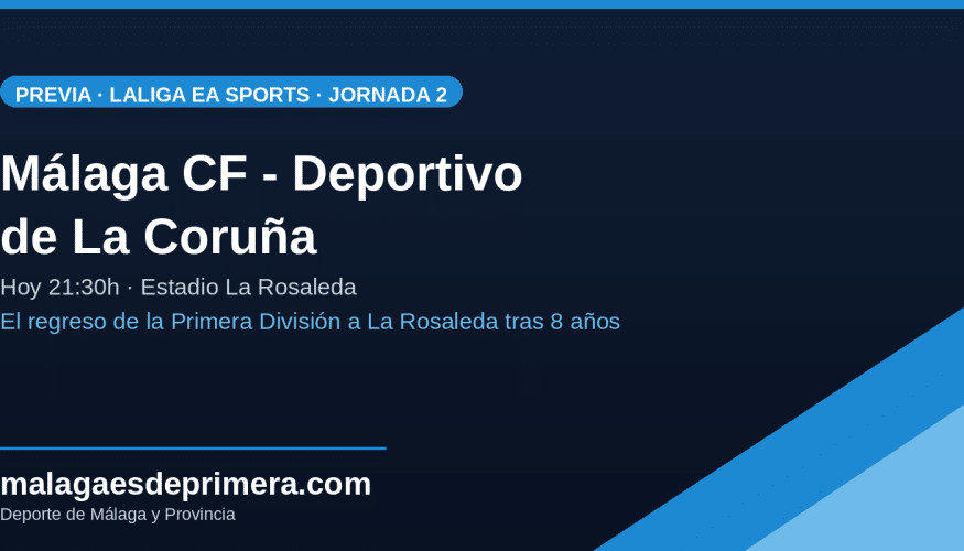 La Rosaleda recupera la Primera División: el Málaga CF recibe hoy al Deportivo de La Coruña