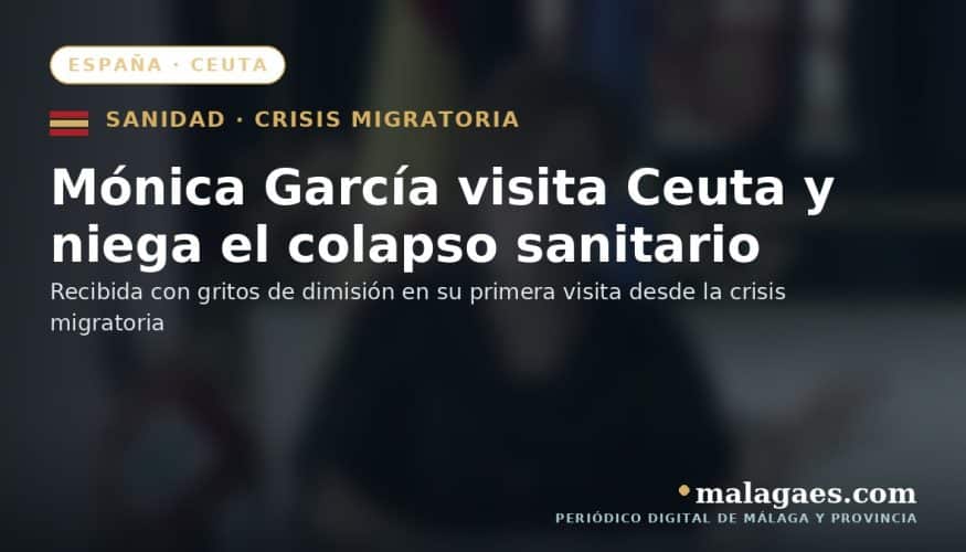 La ministra de Sanidad Mónica García, visita Ceuta, niega el colapso sanitario y es recibida entre abucheos y gritos de dimisión