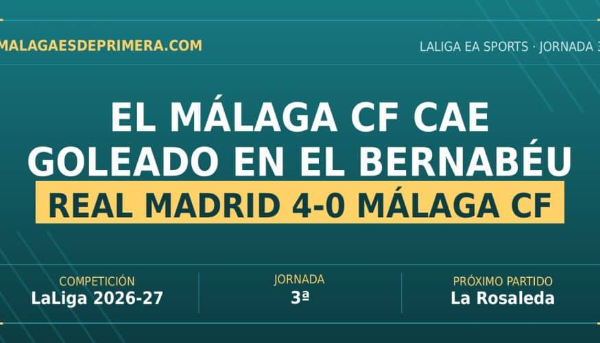 El Málaga CF sufre un severo correctivo en su vuelta al Bernabéu nueve años después (4-0)