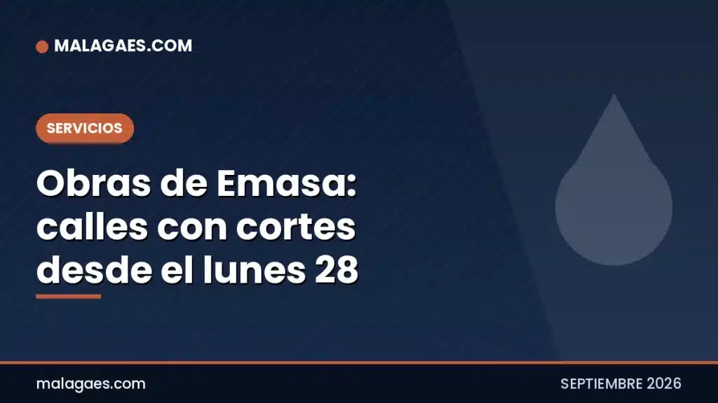 Obras de Emasa: estas son las calles de Málaga con cortes y ocupación de calzada desde el lunes 28