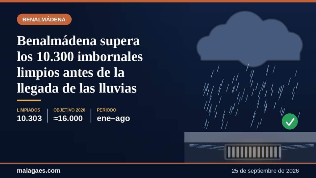 Benalmádena supera los 10.300 imbornales limpios antes de la llegada de las lluvias