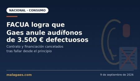 FACUA logra que Gaes anule el contrato y la financiación de unos audífonos de 3.500 euros que dieron problemas desde el principio