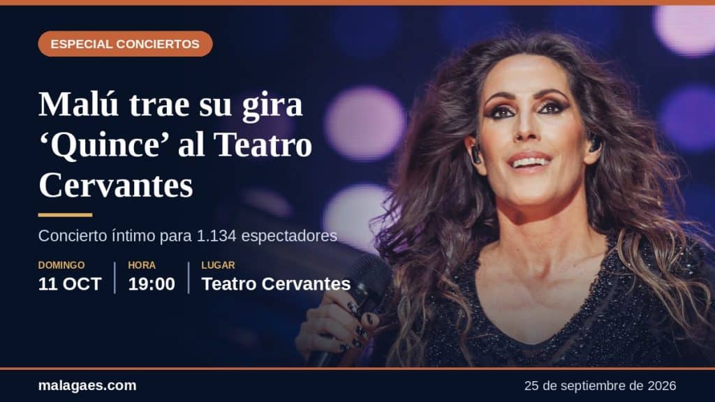 Malú trae su gira ‘Quince’ al Teatro Cervantes con un concierto de aforo reducido el 11 de octubre