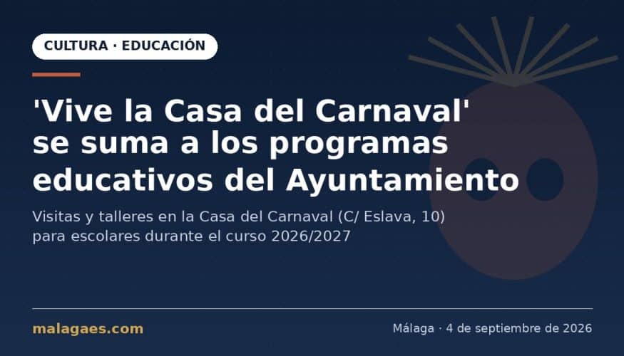 'Vive la Casa del Carnaval' se incorpora a los Programas Educativos Municipales de Málaga