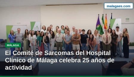 El complejo hospitalario universitario Virgen de la Victoria, dependiente del Servicio Andaluz de Salud (SAS) de la Consejería de Presidencia, Sanidad y Emergencias, ha celebrado la actividad de su Comité de Sarcoma, que cumple 25 años desde su puesta en marcha, en el marco del día mundial de esta enfermedad de alta complejidad. En este sentido, cabe destacar que cada año son evaluados por este comité de expertos más de medio millar de pacientes, a través de las 11 especialidades que intervienen en todo el proceso de diagnóstico, tratamiento y seguimiento. La trayectoria consolidada de 25 años de actividad garantiza una atención integral y personalizada a las personas afectadas por esta patología mediante el diseño asistencial más adecuado para cada caso. Asimismo, cabe resaltar que la labor coordinada y transversal de las distintas áreas de conocimiento permite optimizar de manera significativa los tiempos de diagnóstico, así como mejorar la efectividad y precisión de los tratamientos quirúrgicos, farmacológicos y radioterápicos. A lo largo de sus más de dos décadas de historia, este equipo multidisciplinar ha mantenido un proceso constante de evolución e incorporación de nuevas áreas clínicas para adaptar el abordaje de la enfermedad a los más altos estándares asistenciales. En la actualidad, la estructura principal del Comité de Sarcomas está integrada de forma permanente por profesionales de las especialidades de Cirugía General, Radiodiagnóstico, Anatomía Patológica, Oncología Radioterápica, Medicina Nuclear, Traumatología y Oncología Médica. A este núcleo de trabajo se suma, en función de las necesidades específicas y la complejidad diagnóstica de cada paciente, la colaboración de especialistas de los servicios de Cirugía Torácica, Cirugía Plástica, Cirugía Maxilofacial y Cirugía Vascular. Coincidiendo con este aniversario y en el marco del Día Mundial del Sarcoma, el centro ha acogido hoy una jornada de encuentro en la que han participado miembros de este equipo multidisciplinar junto a pacientes y familiares, sirviendo como punto de convivencia y reconocimiento a la labor desarrollada por el comité a lo largo de estos 25 años de actividad.