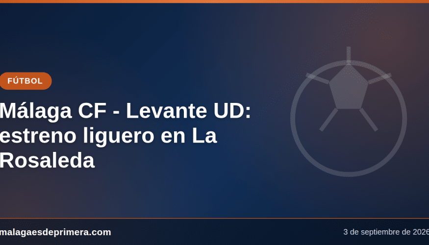 El Málaga CF abre LaLiga Hypermotion 2026/2027 el 6 de septiembre en La Rosaleda ante el Levante UD, primer partido de un exigente arranque de calendario