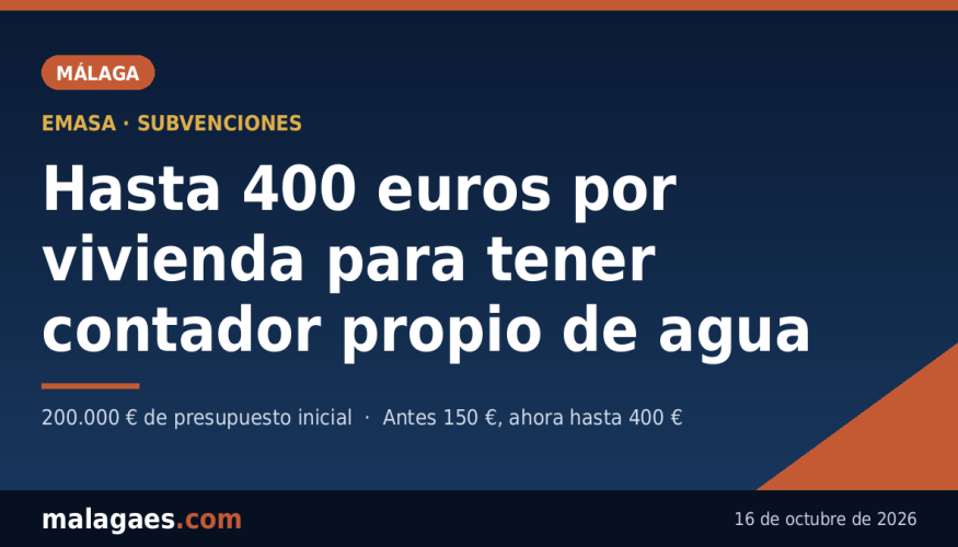 Emasa abre ayudas de hasta 400 euros por vivienda para instalar contadores individuales de agua
