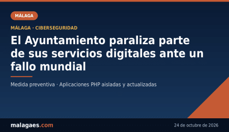 El Ayuntamiento de Málaga paraliza por precaución parte de sus servicios digitales ante una vulnerabilidad informática mundial