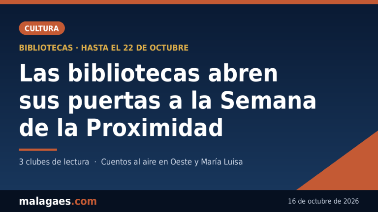 Las bibliotecas municipales se suman a la Semana de la Proximidad con clubes de lectura, cuentos al aire libre y una charla sobre El Perchel
