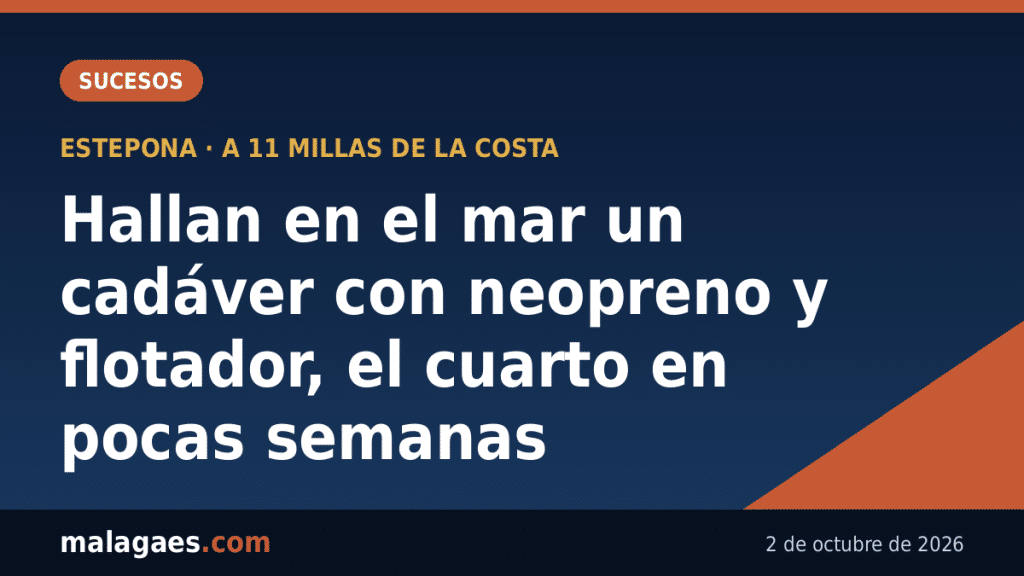 Hallan en el mar frente a Estepona un cadáver con neopreno y flotador, el cuarto en pocas semanas