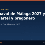El Carnaval de Málaga 2027 ya tiene cartel y pregonero: el Cervantes «abierto en canal» de Curri y la voz de Félix Godoy