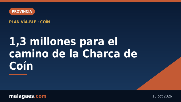 La Diputación invertirá 1,3 millones en reparar 1,7 kilómetros del camino de la Charca de Coín