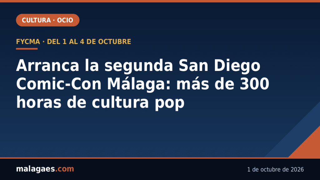 Arranca la segunda San Diego Comic-Con Málaga: cuatro días, más de 300 horas de programación y una criptopostal para coleccionistas