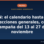 29N: el calendario hasta las elecciones generales, con la campaña del 13 al 27 de noviembre