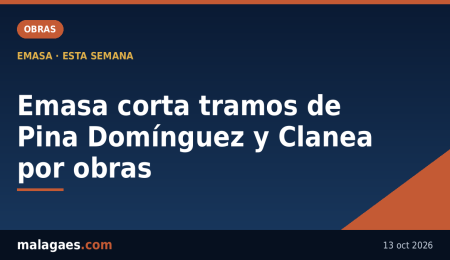 Emasa corta al tráfico tramos de Pina Domínguez y Clanea de Málaga por obras esta semana Emasa corta al tráfico tramos de Pina Domínguez y Clanea por obras esta semana