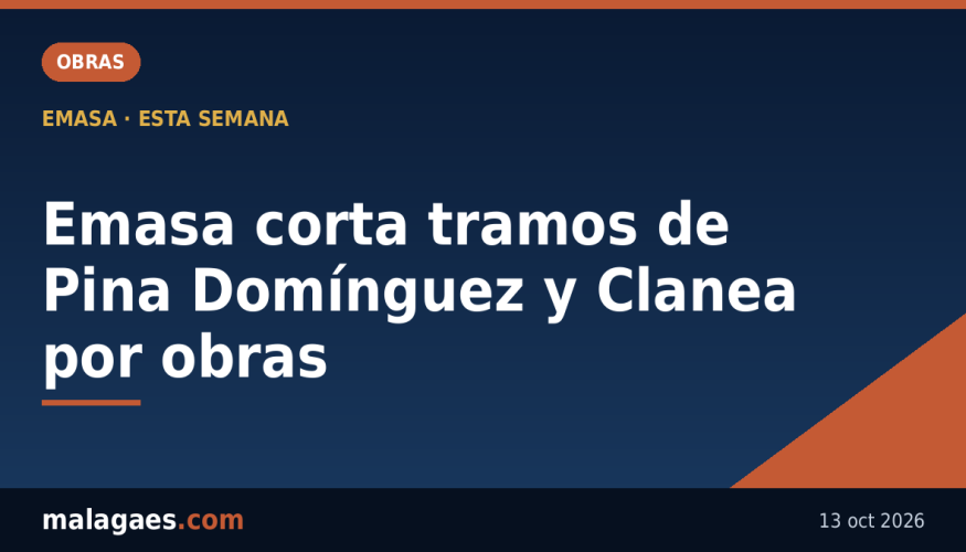 Emasa corta al tráfico tramos de Pina Domínguez y Clanea por obras esta semana