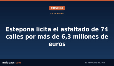 Estepona licita el asfaltado de 74 calles por más de 6,3 millones de euros