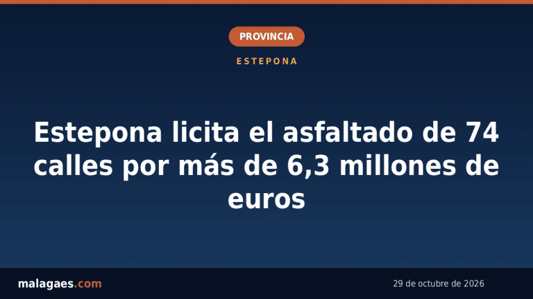 Estepona licita el asfaltado de 74 calles por más de 6,3 millones de euros