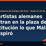 Dos artistas alemanes muestran en la plaza de la Constitución lo que Málaga les inspiró