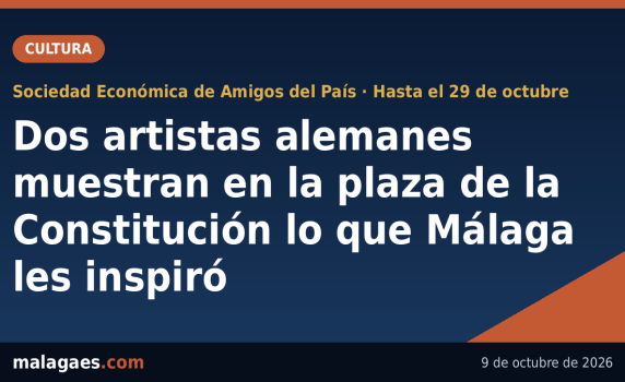 Dos artistas alemanes muestran en la plaza de la Constitución lo que Málaga les inspiró