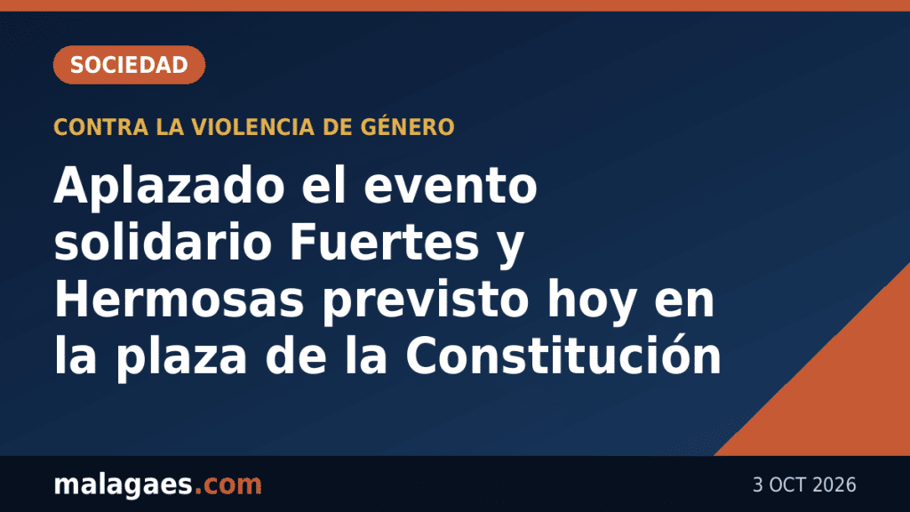 Aplazado el evento solidario Fuertes y Hermosas previsto hoy en la plaza de la Constitución de Málaga