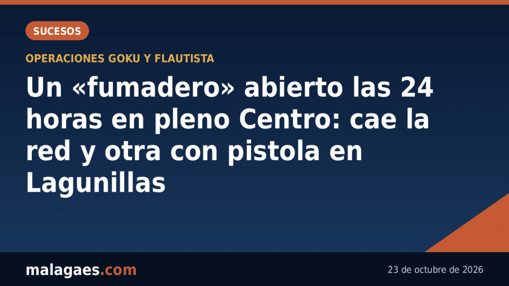 Un «fumadero» abierto las 24 horas en pleno Centro de Málaga: cae la red y otra con pistola en Lagunillas