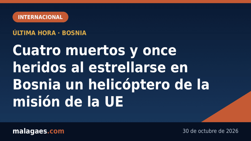 Cuatro muertos y once heridos al estrellarse en Bosnia un helicóptero italiano de la misión de la UE