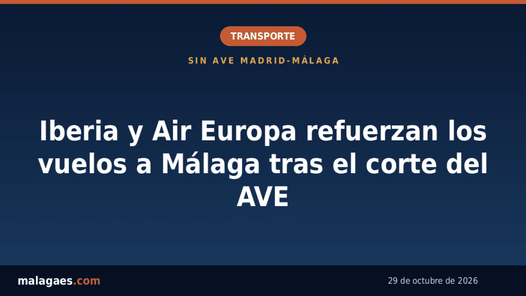 Iberia y Air Europa refuerzan los vuelos a Málaga tras el corte del AVE
