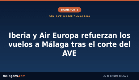 Iberia y Air Europa refuerzan los vuelos a Málaga tras el corte del AVE