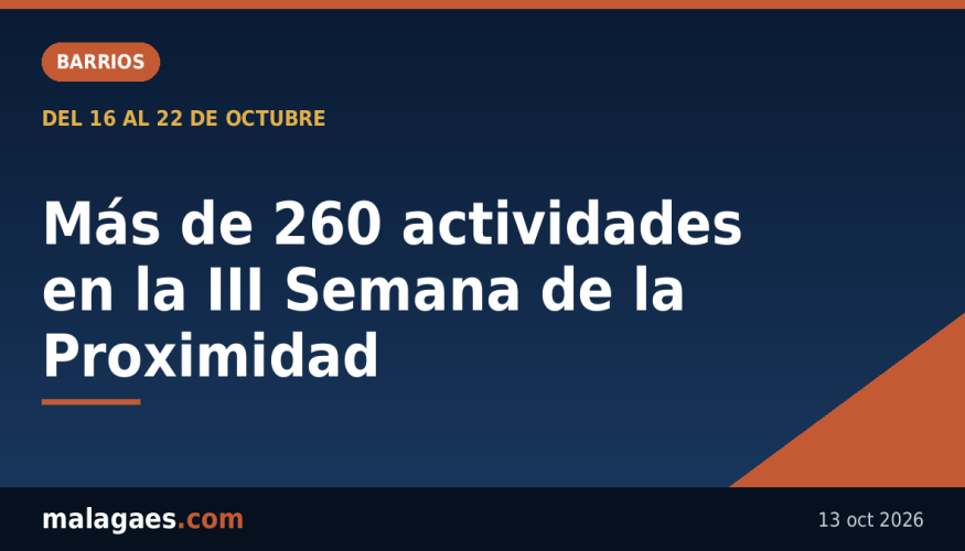 La III Semana de la Proximidad llena los once distritos con más de 260 actividades, la mayoría gratuitas