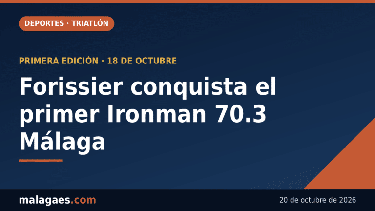 El francés Felix Forissier gana bajo la lluvia el primer Ironman 70.3 de Málaga
