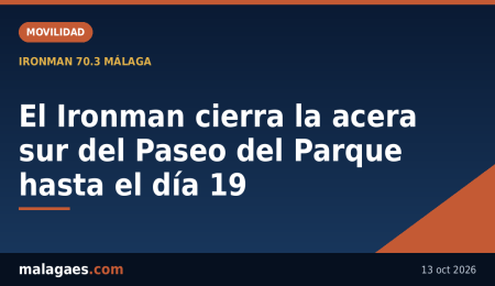 El Ironman 70.3 cierra la acera sur del Paseo del Parque hasta el lunes 19 y traslada las paradas de autobús