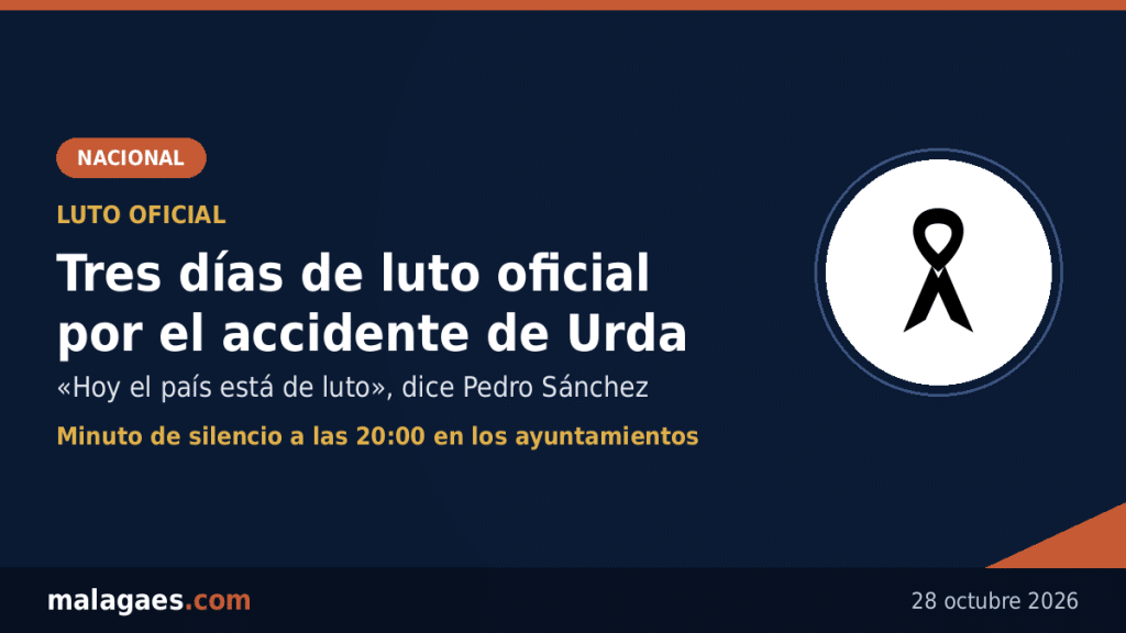 España decreta tres días de luto oficial por el accidente de Urda: «Hoy el país está de luto», dice Sánchez