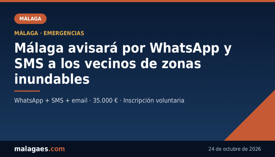 Málaga avisará por WhatsApp y SMS a los vecinos de zonas inundables: así funcionará el nuevo sistema de alertas